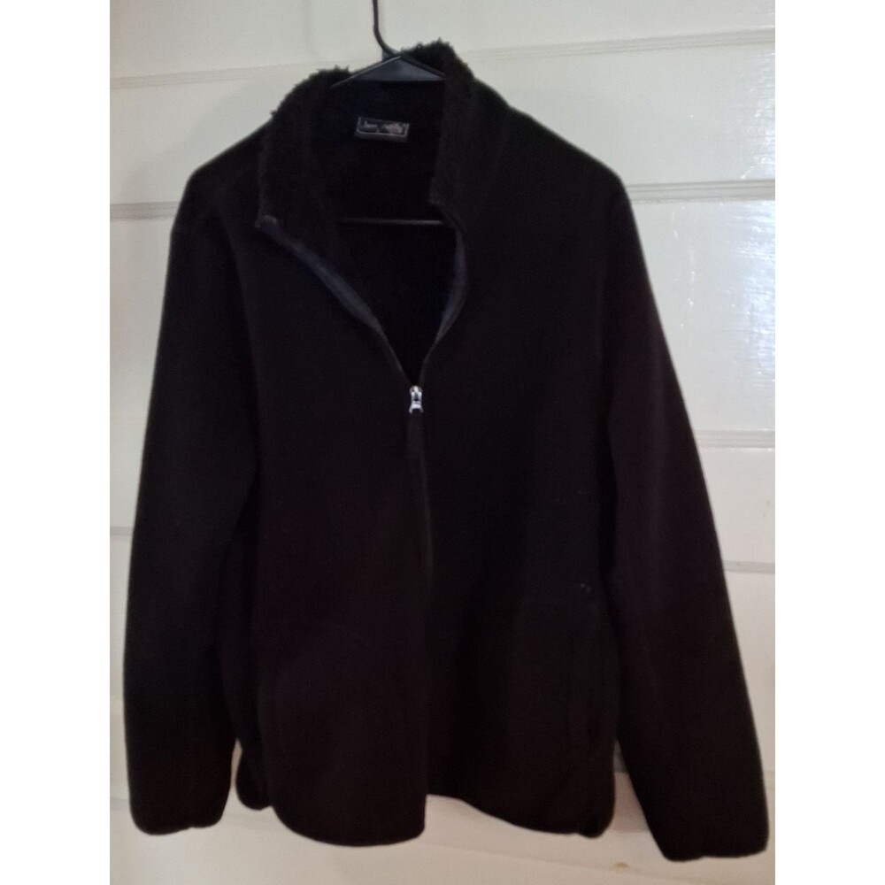 Jane Ashley Black Sherpa Zip Jacket (Mis469)
